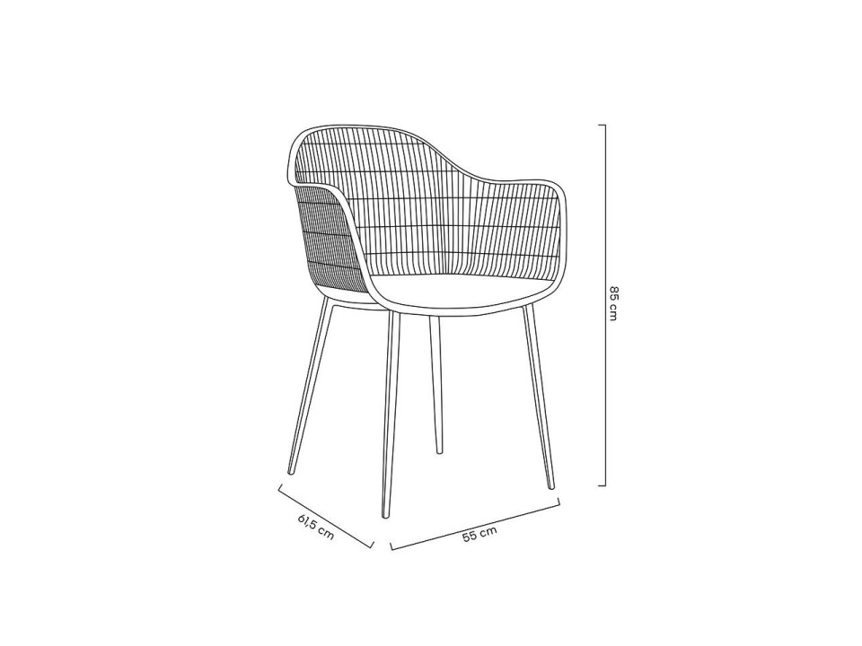 MODESTO krzesło BASKET ARM czarne - polipropylen - Modesto Design